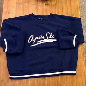 J. Crew Dark Blue Après Ski Crewneck Sweater